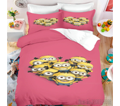Anime M-Minions Love Child Duvet Cover Set HD Comforter Cover Bedclothes for Kids Bedding Sets Bedroom Decor