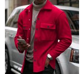 Sudadera para hombres, chaqueta de forro polar retro americana, abrigo casual de cuello vuelto de un solo botón, ropa de inviern
