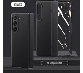 PU Leather For Samsung Galaxy Z Fold 5 Case Shell Bracket Hinge Protection Film Screen Cover