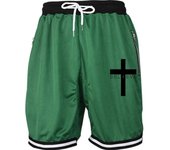 Pantalones de Baloncesto Cruzado para Hombres Línea de Malla de Secado Rápido Cintura Elástica