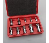 10PCS/Set XZN Tampered Triple Square Spline Bit Socket Driver Set with Storage Box, M4-5-6, M8-9-10-12, M14, M16, 18 - CRV
