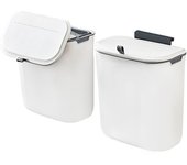 Cubo de basura colgante de 7-9 litros con tapa, para puerta de armario de cocina, debajo del fregadero, cubo de basura de plástico, contenedor de compostaje montado en la pared abierto