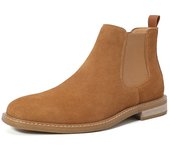 Nuevas botas Chelsea, botas cortas de piel abatible, botas de gamuza de vaca de cuero genuino para hombres