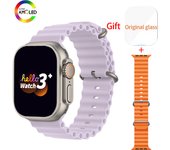 Hello Watch 3 Plus-reloj inteligente para hombre y mujer, pulsera deportiva Ultra AMOLED de 49mm, NFC, brújula, Bluetooth, llamadas Black
