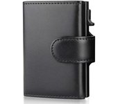 Rfid Credit Card Holder Wallets Men Leather Aluminum Business Bank Cardholder Male Case Minimalist Wallet 2022