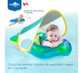 Flotador hinchable (con toldo) antivuelco para bebés de 3 a 36 meses