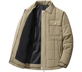 2024 Winter Man Fashion Flip Collar Coats New Leisure Solid Color Jackets Outdoors Thickening Keep Warm Big Pocket Parkas Man