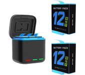 New product suitable for Gopro Hero12/11/10/9 battery charger set, fast charging case+3 batteries