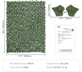 SucceBuy Ivy Privacy Fence, 1 x 4m Artificial Green Wall Screen. Mesh Cloth Backing and Strengthened Joint Included. Faux Hedges Vine Leaf Decor for Outdoor Garden, Yard, and Balcony