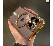 Funda de lujo magnética para iPhone 11 12 13 14 15 16 Pro Max A prueba de golpes, carga inalámbrica, silicona revestida