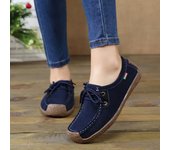 Zapatos casuales para mujer, zapatos planos cómodos y elegantes, mocasines con cordones