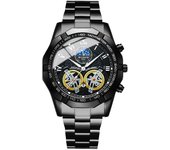Moda negocios automático hombre reloj luminoso impermeable calado reloj de cuarzo
