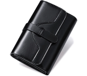 Cartera Retro de cuero de vaca con cera de aceite para mujer, carteras de cuero genuino
