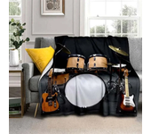 Drum Kit Music Instruments Flannel Blanket，Warm and Soft Blanket  For Couch Sofa Office Home Travel Camping Birthday Gift.