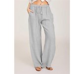Pantalones anchos con cordón, pantalones palazzo sueltos y sólidos, pantalones casuales para todos los días, ropa de mujer