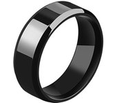 4Mm6mm8mm anillo liso anillo brillante doble biselado, anillo de acero de titanio de acero inoxidable joyería de mano europea y americana