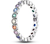 Rings For Women 925 Sterling Silver Finger Rings Star Moon Colorful Zircon Rings Fine Wedding Engagement Birthday Jewelry Gifts