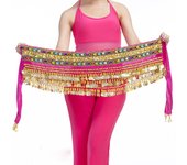 Belly Dance Costume Belt Velvet Belly Dancing Hip Scarf Indian Dancer Hipscarf Beads & Coins Training Performance Outfits Coins