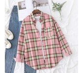 Casual Women's Plaid Shirt 2024 Spring Autumn New Ladies Loose Blouse and Tops Female Long Sleeve Shirts Fresh Checked Clothes