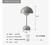 Lámpara de mesa de seta recargable por USB, accesorio de iluminación interior con ajuste de tres velocidades, lámpara de escritorio de brote de flores, decoración del Hoom, luz nocturna