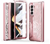 For Samsung Z Fold 5 Fold 4 3 Phone Case Mechanical Electroplating Transparent Hinge Protection Anti-drop Cover For Fold 3 2