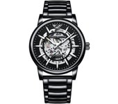 Hollow hombre reloj mecánico moda impermeable luminoso reloj automático