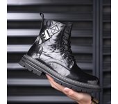 Cuero Piel de vaca Forro polar Botas cálidas para hombres Botas de tendencia versátiles Botas de herramientas