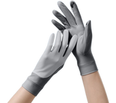 1 Pair Ice Silk Thin Sunscreen Gloves Elastic Anti-UV Touch Screen Ice Silk Gloves Slip Resistant Comfortable