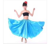 Girl satin skirt, belly dance 360 degree skirt