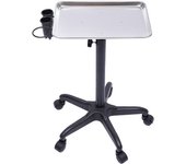 Salon Tattoo Work Rack Tray Mobile Workstation Tattoo Service Trolley Adjustable[Silver]