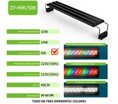 Lámpara Extensible Super Delgada LED Para Acuario 20-60CM Luz De Plantas Acuáticas Clip En Impermeable Para Tanque De Peces 110v-240v