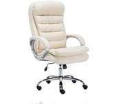 Silla De Oficina Vancouver XXL En Simil Cuero & Regulable En Altura I Silla De Escritorio Ergonómica & con Ruedas, Color:Negro