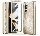 Plating Mechanical For Samsung Galaxy Z Fold 5 Case Clear Hinge Protection Film Screen Cover