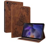 Leather Case For Samsung Galaxy Tab A9, Butterfly Flower Imprinted Tablet Cover