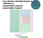 For iPad 9th Generation Case RGB Keyboard Mouse Rainbow Backlight Magic Keyboard Funda for iPad 7th 8th 10.2" Pro Air 3 10.5"
