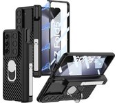 Armor Ring For Samsung Galaxy Z Fold 5 Case Glass Film Pen Holder Magnetic Hinge Protection Cover
