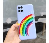For OPPO A54 2021 Case CPH2239 OPPOA54 Cover Stylish Painted Phone Back Funda For OPPO A54 5G CPH2195 A 54 Shockproof Soft Coque