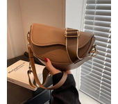 Señoras retro de color sólido solapa pequeña bolsa de silla de montar, bolsa bajo el brazo, la moda de cuero de PU, correa de hombro ancho crossbody bolsa, versátil pequeña bolsa cuadrada