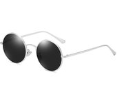 Nuevas gafas de sol polarizadas para hombre, gafas de sol de conducción con montura redonda pequeña de metal estilo punk retro para mujer
