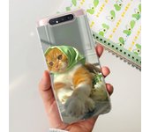Transparent Soft TPU Phone Case For Samsung Galaxy A80 Samsung A90 Coques Women Girly Fashion Painting Funda Bumper GalaxyA80