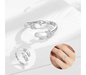 Eudora 925 Sterling Silver Hug Warmth and Love Hand Adjustable Ring for Women Men Couple Hug Open Ring Elegant Jewelry Party Gif