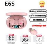 BLUEKAKA TWS E6S Fone Wireless Bluetooth Headphones LED Display Noise Canceling Earbuds with Mic Wireless Bluetooth Headphones