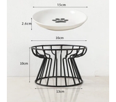 Cat Lift Bowl With Metal Stand Pet Ceramic Food Snacks Feeding Elevated Feeder Kitten Puppy Dish Dog Supplies Accessories