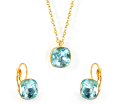 LUXUSTEEL-Conjuntos de joyas de circonita para mujer, joyería de boda, collar con colgante geométrico de acero inoxidable, pendi