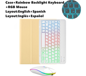 For iPad Air 5 2022 10.9" Case Keyboard Mouse Rainbow Backlight  Spanish Magic Keyboard Funda for iPad Air 4 10.9 inch 2020
