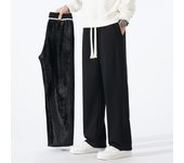 Pantalones deportivos de algodón para hombre 2025 otoño e invierno nueva marca de moda pantalones de chándal rectos sueltos pantalones largos casuales de terciopelo para niños