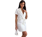 Vestidos de mujer de verano de color sólido traje con cordones grupo vestido de manga corta