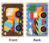 Cartoon Animal Double-sided Strip Wooden Puzzles Jigsaw Game Kids Educational Toys for Children
