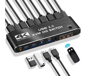 2x2 HDMI kvm switch 4K 60Hz Dual Monitor KVM HDMI Extended Display USB KVM Switcher 2 in 2 out for 2 Computers Share 2 Monitors