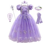 Girl Cosplay Princess Aurora Rapunzel Dress Up Kids Christmas Halloween Tulle Fancy Costume for Children Girls Birthday